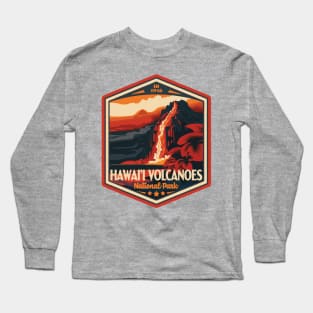 Hawai'i  Volcanoes  National Park Vintage WPA Style National Parks Art Long Sleeve T-Shirt
